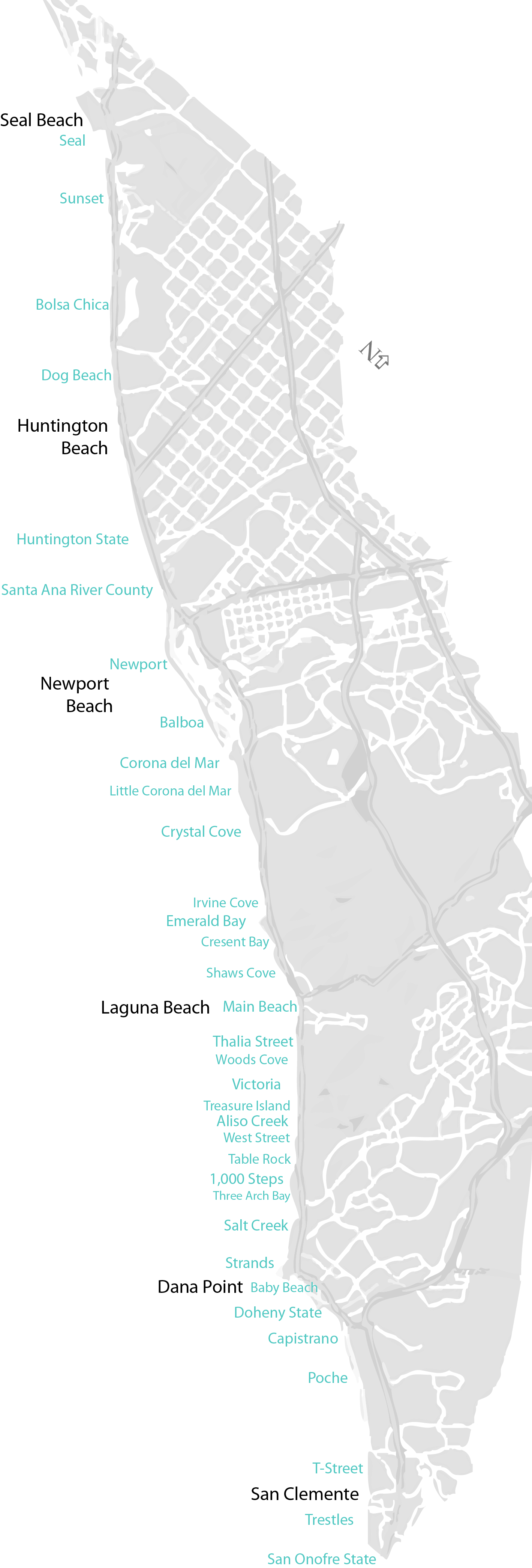 Orange County Beaches Map