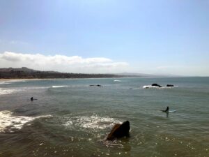 Surfers on west break at Doheny