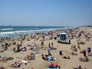 Crowds at Huntington Beach