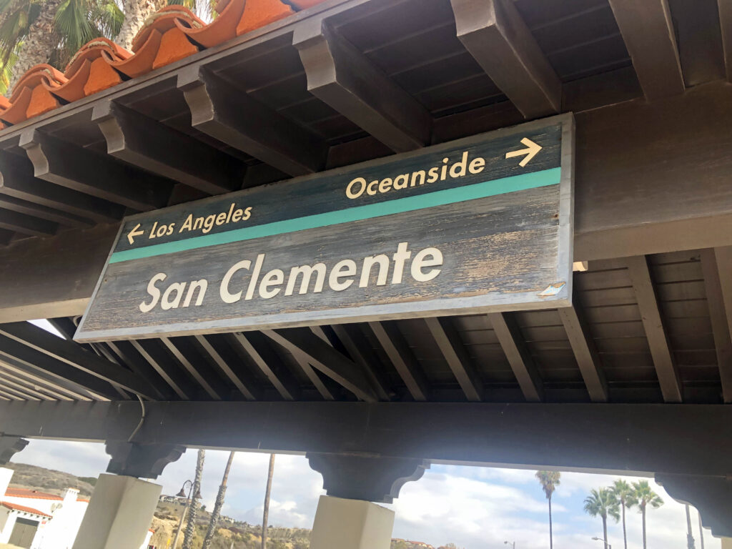 San Clemente Train Station Platform Sign