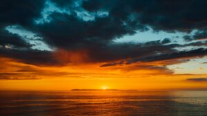 Sunset at Strands Beach with Catalina Island view