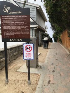 lasuen beach entrance sign