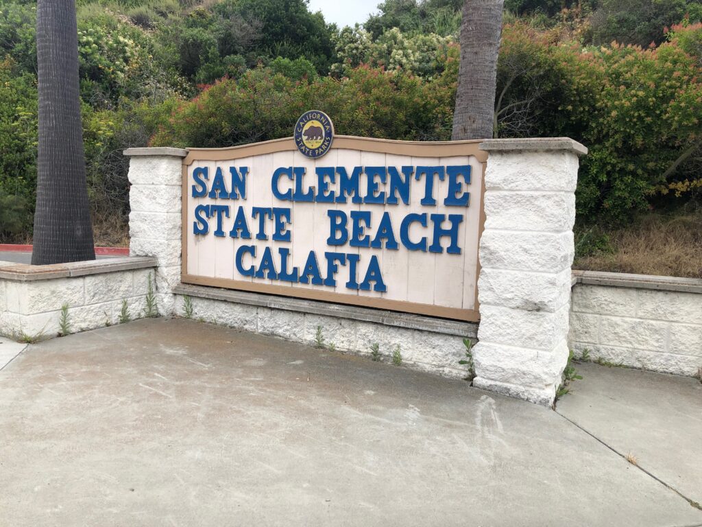 Calafia San Clemente State Beach Entrance Sign