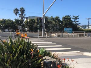 Light and Crosswalk at Camino Capistrano and El Camino Real