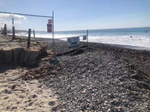 Private beach area fence