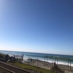 Surf and lifeguard tower at North Beach