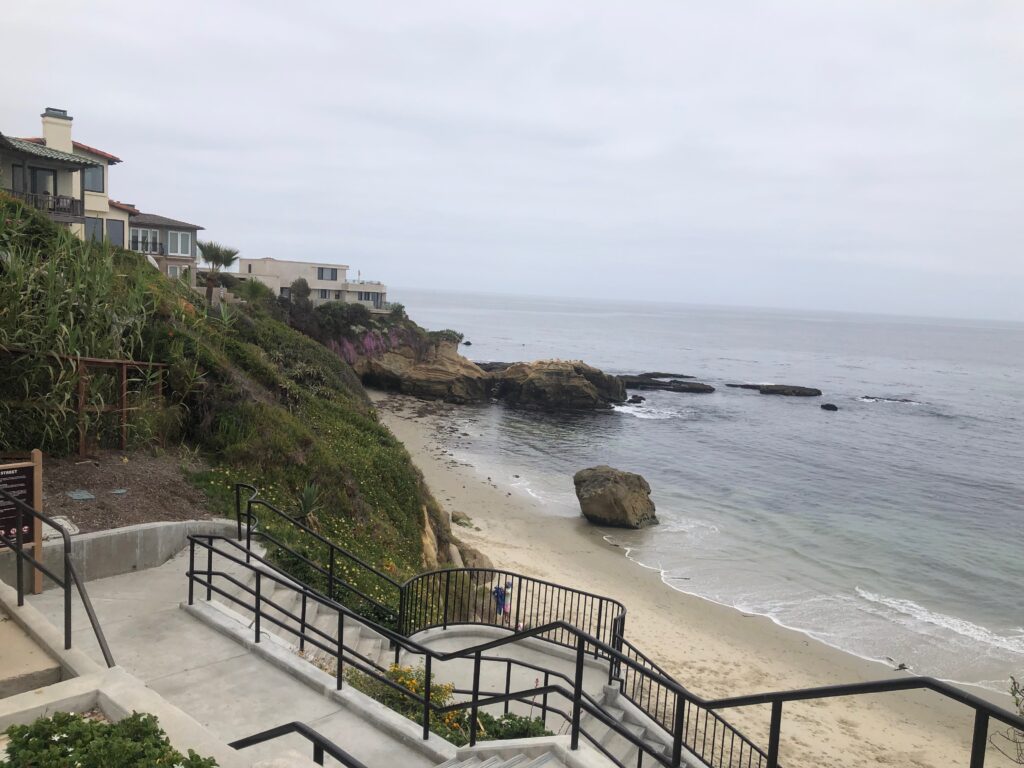 View from top of stairs