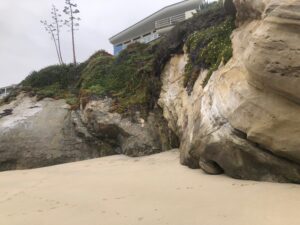 Rocky bluff framing the beach